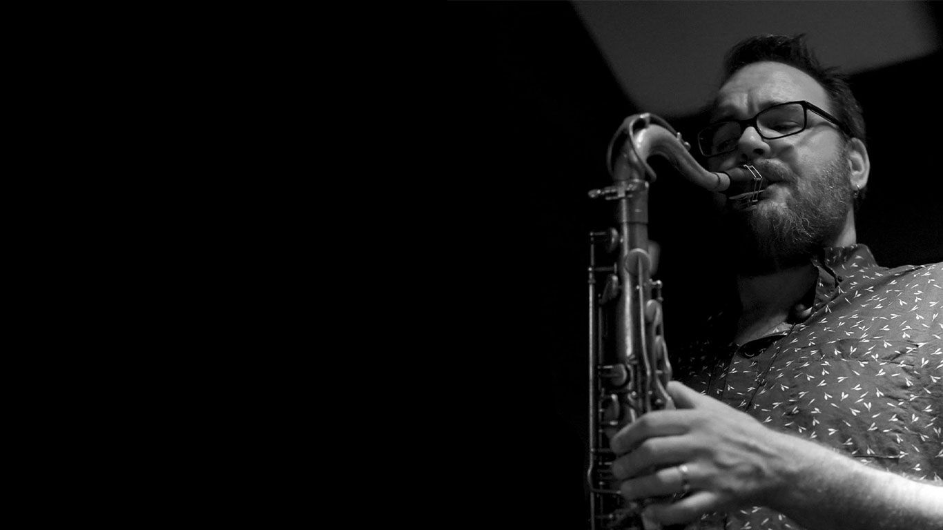 Keith B. Kelly playing saxophone